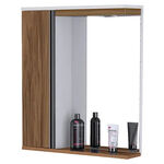 Gabinete Suspenso para Banheiro com Lavatório e Espelheira Firenze 72,5cm Nogal Sevilha A.J. Rorato